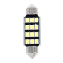 2 PCS 3.5W 250 LM 6000K 39MM 12 SMD-2835 LEDs Bicuspid Port Decoding Car Dome Lamp LED Reading Light, DC 12V(White Light)