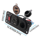 ZH-846A1 Multi-function Combination Switch Panel Voltmeter + Cigarette Lighter Socket + Central Console Power Off Switch + Dual USB Charger for Car RV Marine Boat