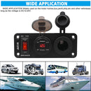 ZH-846A1 Multi-function Combination Switch Panel Voltmeter + Cigarette Lighter Socket + Central Console Power Off Switch + Dual USB Charger for Car RV Marine Boat