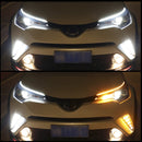 2 PCS 60cm DC12V 7.5W Ultra-thin Waterproof Car Auto Double Colors Turn Lights / Running Lights SMD-2835 LED Bulbs (Turn Lights: Yellow Light; Running Lights: White Light)