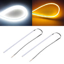 2 PCS 60cm DC12V 7.5W Ultra-thin Waterproof Car Auto Double Colors Turn Lights / Running Lights SMD-2835 LED Bulbs (Turn Lights: Yellow Light; Running Lights: White Light)