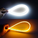 2 PCS 60cm DC12V 7.5W Ultra-thin Waterproof Car Auto Double Colors Turn Lights / Running Lights SMD-2835 LED Bulbs (Turn Lights: Yellow Light; Running Lights: White Light)