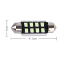 2 PCS DC 12V 2W 41MM 8 SMD-3528 LEDs Bicuspid Port Decoding Car Dome Lamp LED Reading Light(Ice Blue Light)
