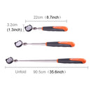 Retractable Vehicle Car Chassis Telescoping Inspection Mirror with 1 PCS 3mm LED Light, Mirror Diameter: 32mm, Max Expanding Length: 905mm