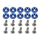 10 PCS Car Modified Screw Gaskets Bodywork Stainless Steel Gasket Bolts, Diameter: 19mm(Blue)