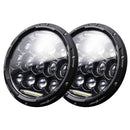 2 PCS 7 inch DC10-48V 36W 6000K Harley Motorcycle Headlight with 12 SMD-5630-LED Lamps and 12 Crystal Lamp Beads(White Light)
