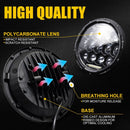 2 PCS 7 inch DC10-48V 36W 6000K Harley Motorcycle Headlight with 12 SMD-5630-LED Lamps and 12 Crystal Lamp Beads(White Light)
