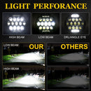 2 PCS 7 inch DC10-48V 36W 6000K Harley Motorcycle Headlight with 12 SMD-5630-LED Lamps and 12 Crystal Lamp Beads(White Light)