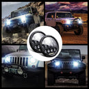 2 PCS 7 inch DC10-48V 36W 6000K Harley Motorcycle Headlight with 12 SMD-5630-LED Lamps and 12 Crystal Lamp Beads(White Light)
