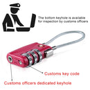 JASIT TSA719 Zinc Alloy 3-Digit Password TSA Lock Travel Luggage Padlock(Rose Red)