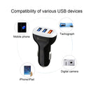 LZ-429 QC3.0 2.4A Three USB Ports Smart Quick Car Charger(Black)