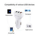 LZ-429 QC3.0 2.4A Three USB Ports Smart Quick Car Charger(White)