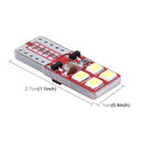 2 PCS T10 3W 300 LM 6000K Constant Current Car Clearance Light with 8 SMD-2835 Lamps, DC 9-18V(White Light)