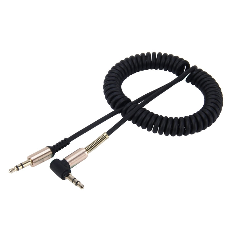 3.5mm 3-pole Male to Male Plug Audio AUX Retractable Coiled Cable, Length: 1.5m(Black)