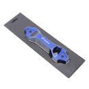 Universal Car Short Arch Stainless Steel Battery Tie Down Clamp Bracket, Size: 18.2 x 4.5 x 2cm (Blue)