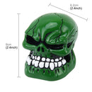 Universal Skull Head Shape ABS Manual or Automatic Gear Shift Knob with Three Rubber Covers Fit for All Car(Green)