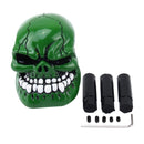 Universal Skull Head Shape ABS Manual or Automatic Gear Shift Knob with Three Rubber Covers Fit for All Car(Green)