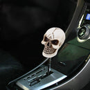 Universal Skull Head Shape ABS Manual or Automatic Gear Shift Knob with Three Rubber Covers Fit for All Car(White)