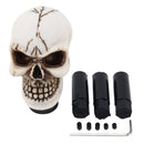 Universal Skull Head Shape ABS Manual or Automatic Gear Shift Knob with Three Rubber Covers Fit for All Car(White)