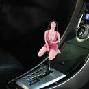 Universal Sexy Beauty Shape ABS Manual or Automatic Gear Shift Knob with Three Rubber Covers Fit for All Car(Magenta)
