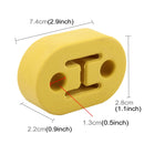 Universal Car Two Holes Adjustable Rubber Mounting Bracket Exhaust Tube Hanging Rubber Tube Car Exhaust Pipe Hanging Shackle Hanging Exhaust Hanging From Ear(Yellow)