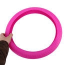 Crocodile Texture Universal Rubber Car Steering Wheel Cover Sets Four Seasons General (Pink)