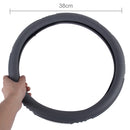 Fashionable Texture Universal Rubber Car Steering Wheel Cover Sets Four Seasons General (Grey)