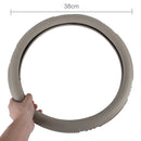 Fashionable Texture Universal Rubber Car Steering Wheel Cover Sets Four Seasons General (Khaki)