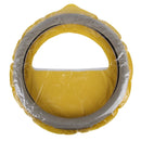 Fashionable Texture Universal Rubber Car Steering Wheel Cover Sets Four Seasons General (Khaki)