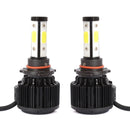 2 PCS X6 9005 36W 3600LM 6500K 4 COB LED Car Headlight Lamps DC 9-32V White Light(Black)