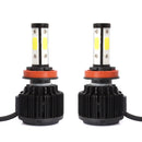 2 PCS X6 H8/H11 36W 3600LM 6500K 4 COB LED Car Headlight Lamps DC 9-32V White Light(Black)