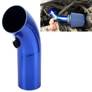 Universal Air Intake Pipe Super Power Flow Air Intakes Short Cold Racing Aluminium Air Intake Pipe Hose with Cone Filter Kit System (Blue)