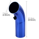 Universal Air Intake Pipe Super Power Flow Air Intakes Short Cold Racing Aluminium Air Intake Pipe Hose with Cone Filter Kit System (Blue)