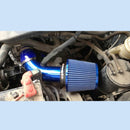 Universal Air Intake Pipe Super Power Flow Air Intakes Short Cold Racing Aluminium Air Intake Pipe Hose with Cone Filter Kit System (Blue)