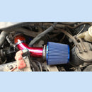 Universal Air Intake Pipe Super Power Flow Air Intakes Short Cold Racing Aluminium Air Intake Pipe Hose with Cone Filter Kit System (Red)