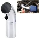 Universal Air Intake Pipe Super Power Flow Air Intakes Short Cold Racing Aluminium Air Intake Pipe Hose with Cone Filter Kit System (Silver)