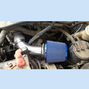 Universal Air Intake Pipe Super Power Flow Air Intakes Short Cold Racing Aluminium Air Intake Pipe Hose with Cone Filter Kit System (Silver)