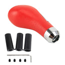 Universal Car PU Leather and Metal Gear Shift Knob Modified Auto Car Transmission Shift Lever Knob(Red)