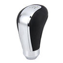 Universal Car Leather Metal Gear Shift Knob Modified Car Auto Transmission Shift Lever Knob(Silver)