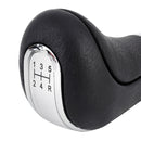 Universal Car Leather Metal Gear Shift Knob Modified Car Auto Transmission Shift Lever Knob(Silver)