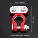 2 PCS Positive and Negative Car U Shape Metal Battery Connectors Terminals Clamps Clips, L Size, Inner Diameter: 16mm (Black + Red)