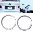 2 PCS Car Logo Decorative Circle Steering Wheel Decoration Ring Sticker Logo Car Styling Modification Car Front Logo Ring Decoration Rear Cover Trim Hood Emblem Rings for BMW 5 Series(Silver)
