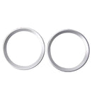 2 PCS Car Logo Decorative Circle Steering Wheel Decoration Ring Sticker Logo Car Styling Modification Car Front Logo Ring Decoration Rear Cover Trim Hood Emblem Rings for BMW 5 Series(Silver)