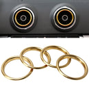 4 PCS Car Outlet Decorative Rings Aluminum Alloy Air Outlet Chrome Trim Ring Car Dashboard Air Vents Cover Sticker Decoration for Audi A3(Gold)