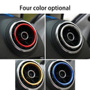 4 PCS Car Outlet Decorative Rings Aluminum Alloy Air Outlet Chrome Trim Ring Car Dashboard Air Vents Cover Sticker Decoration for Audi A3(Gold)