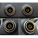 4 PCS Car Outlet Decorative Rings Aluminum Alloy Air Outlet Chrome Trim Ring Car Dashboard Air Vents Cover Sticker Decoration for Audi A3(Gold)