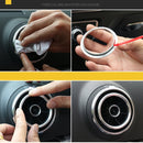 4 PCS Car Outlet Decorative Rings Aluminum Alloy Air Outlet Chrome Trim Ring Car Dashboard Air Vents Cover Sticker Decoration for Audi A3(Blue)