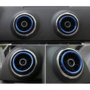 4 PCS Car Outlet Decorative Rings Aluminum Alloy Air Outlet Chrome Trim Ring Car Dashboard Air Vents Cover Sticker Decoration for Audi A3(Blue)