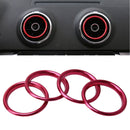 4 PCS Car Outlet Decorative Rings Aluminum Alloy Air Outlet Chrome Trim Ring Car Dashboard Air Vents Cover Sticker Decoration for Audi A3(Magenta)