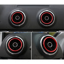 4 PCS Car Outlet Decorative Rings Aluminum Alloy Air Outlet Chrome Trim Ring Car Dashboard Air Vents Cover Sticker Decoration for Audi A3(Magenta)